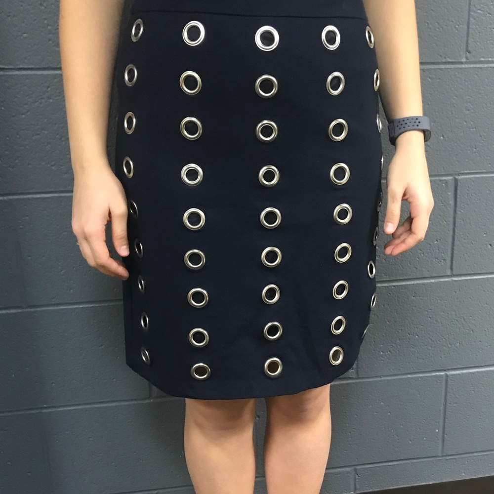 Navy Grommet Skirt